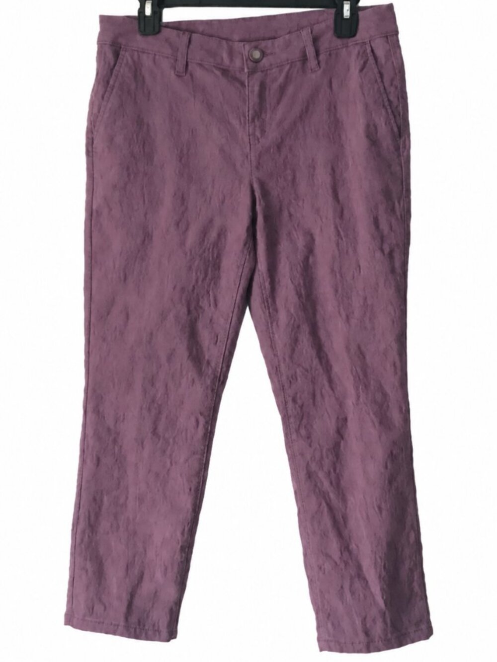 Size 6 Women’ Lilac Lavender Purple Crinkle Texture Straight-Leg Capri Pants